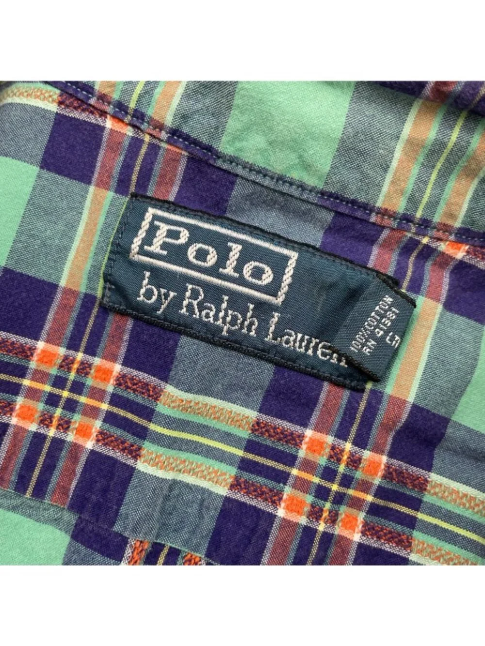 Polo Ralph Lauren Men's 100% Cotton Work Shirt Teal/Blue Plaid • Large